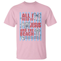 All I Need Is Jesus And The Beach T Shirt Striped Christian Summer Graphic