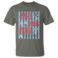 All I Need Is Jesus And The Beach T Shirt Striped Christian Summer Graphic