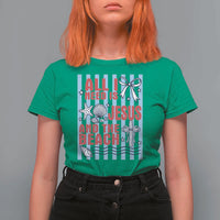 All I Need Is Jesus And The Beach T Shirt For Women Striped Christian Summer Graphic