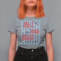 All I Need Is Jesus And The Beach T Shirt For Women Striped Christian Summer Graphic
