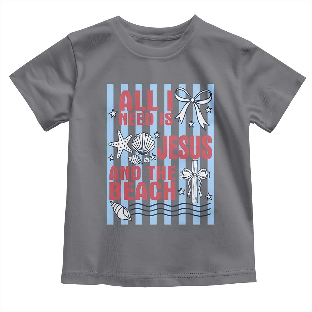 All I Need Is Jesus And The Beach Toddler T Shirt Striped Christian Summer Graphic