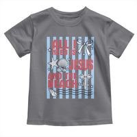 All I Need Is Jesus And The Beach Toddler T Shirt Striped Christian Summer Graphic