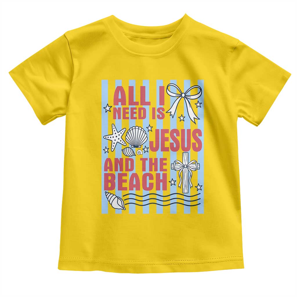 All I Need Is Jesus And The Beach Toddler T Shirt Striped Christian Summer Graphic