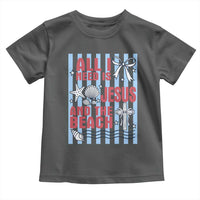 All I Need Is Jesus And The Beach Toddler T Shirt Striped Christian Summer Graphic