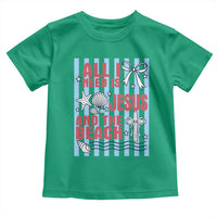 All I Need Is Jesus And The Beach Toddler T Shirt Striped Christian Summer Graphic