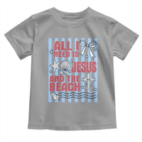 All I Need Is Jesus And The Beach Toddler T Shirt Striped Christian Summer Graphic
