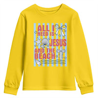 All I Need Is Jesus And The Beach Youth Sweatshirt Striped Christian Summer Graphic