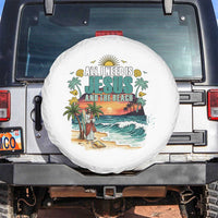 All I Need Is Jesus And The Beach Spare Tire Cover Christian Summer Faith Graphic