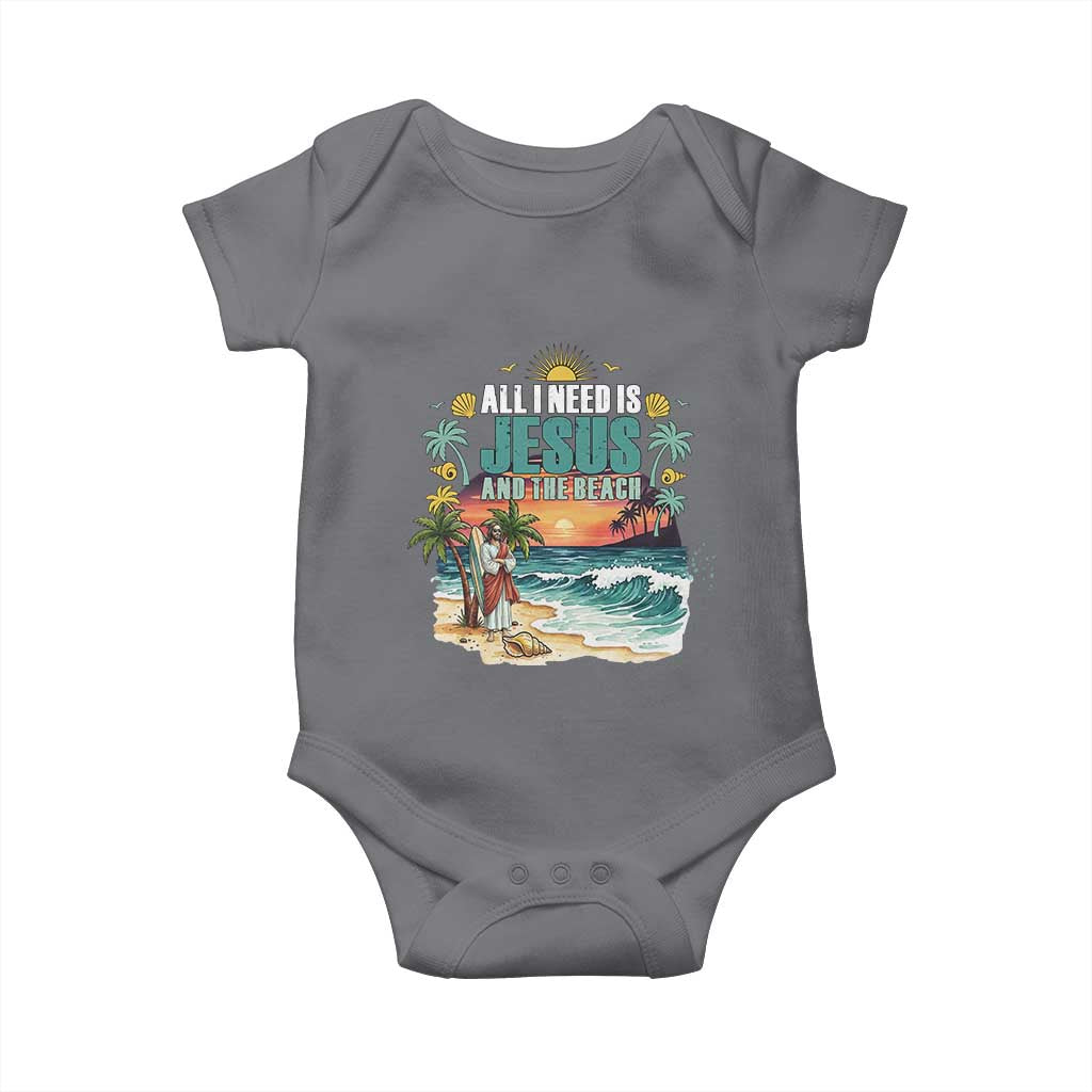All I Need Is Jesus And The Beach Baby Onesie Christian Summer Faith Graphic