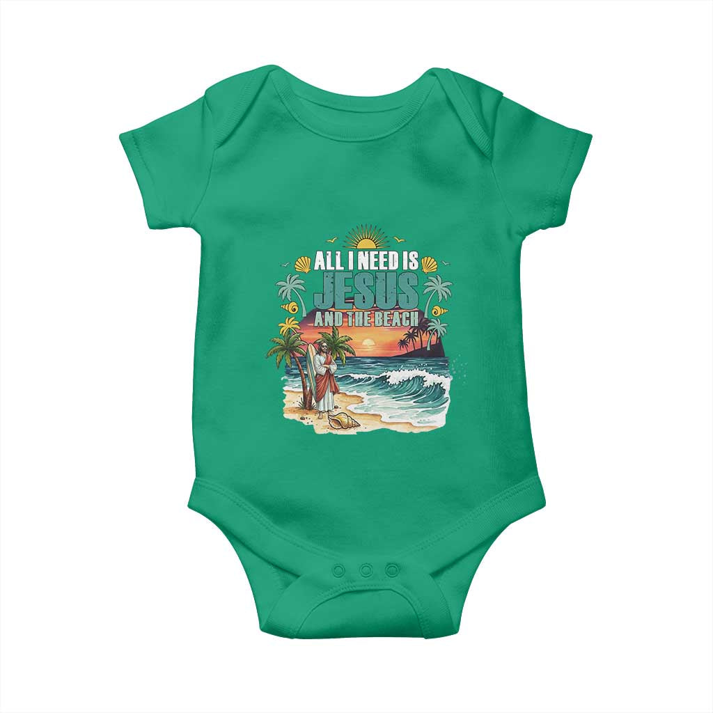 All I Need Is Jesus And The Beach Baby Onesie Christian Summer Faith Graphic