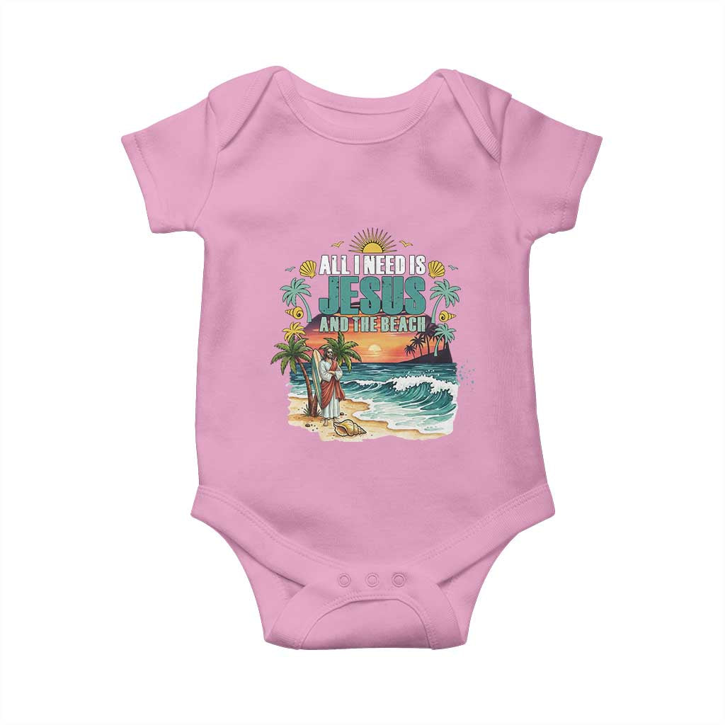 All I Need Is Jesus And The Beach Baby Onesie Christian Summer Faith Graphic