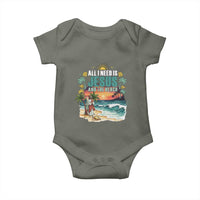 All I Need Is Jesus And The Beach Baby Onesie Christian Summer Faith Graphic