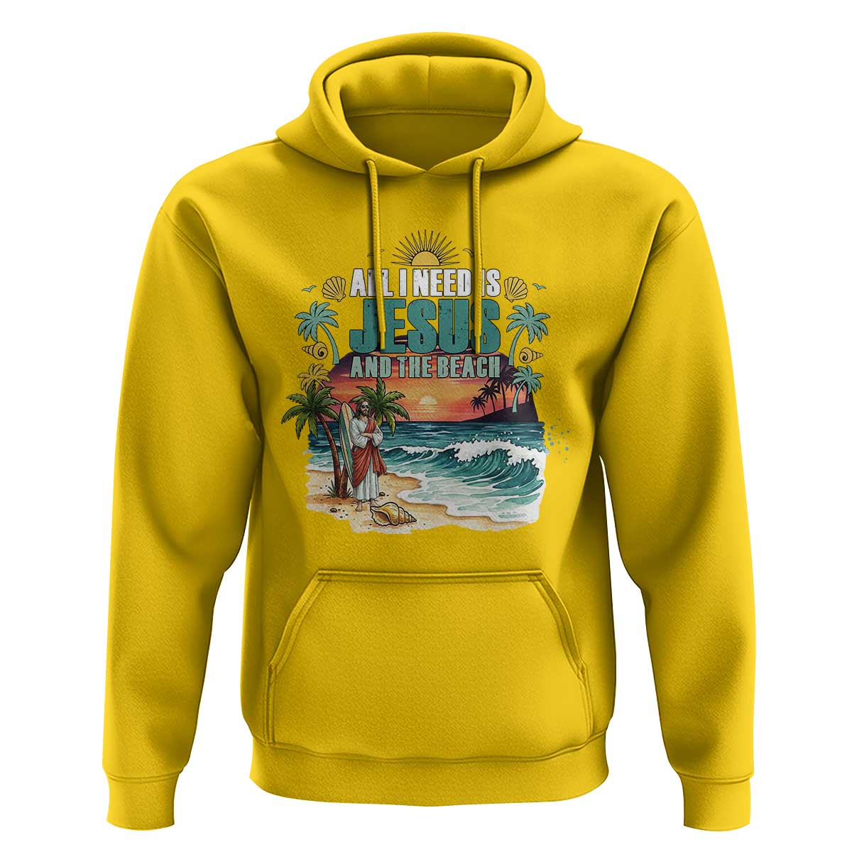 All I Need Is Jesus And The Beach Hoodie Christian Summer Faith Graphic