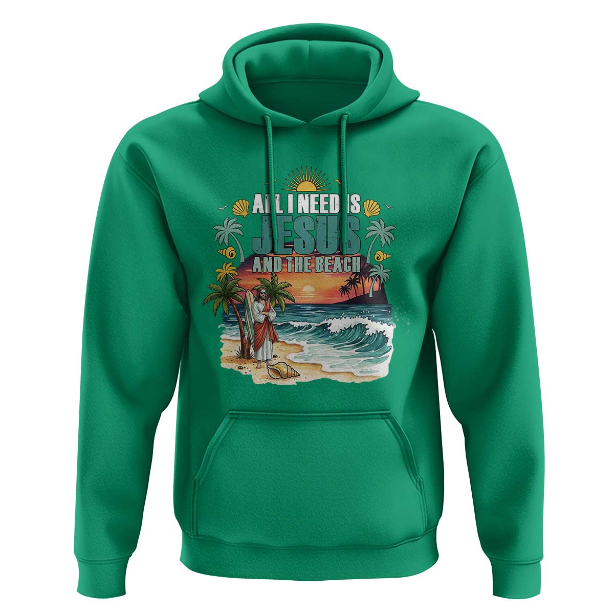 All I Need Is Jesus And The Beach Hoodie Christian Summer Faith Graphic