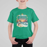 All I Need Is Jesus And The Beach T Shirt For Kid Christian Summer Faith Graphic