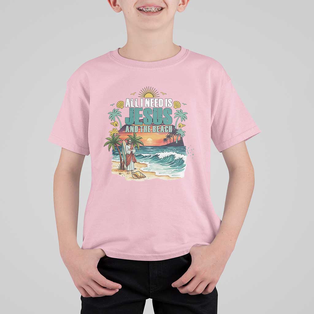All I Need Is Jesus And The Beach T Shirt For Kid Christian Summer Faith Graphic