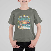 All I Need Is Jesus And The Beach T Shirt For Kid Christian Summer Faith Graphic