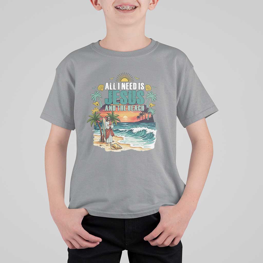 All I Need Is Jesus And The Beach T Shirt For Kid Christian Summer Faith Graphic