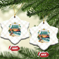 All I Need Is Jesus And The Beach Ceramic Ornament Christian Summer Faith Graphic
