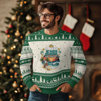 All I Need Is Jesus And The Beach Ugly Christmas Sweater Christian Summer Faith Graphic