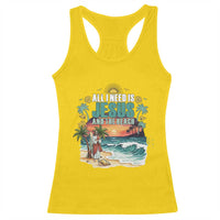 All I Need Is Jesus And The Beach Racerback Tank Top Christian Summer Faith Graphic