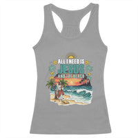 All I Need Is Jesus And The Beach Racerback Tank Top Christian Summer Faith Graphic