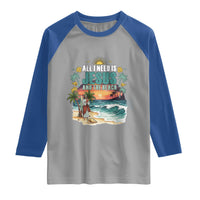 All I Need Is Jesus And The Beach Raglan Shirt Christian Summer Faith Graphic