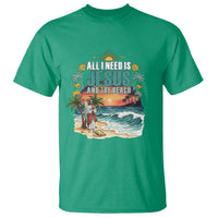 All I Need Is Jesus And The Beach T Shirt Christian Summer Faith Graphic