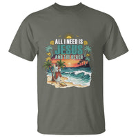 All I Need Is Jesus And The Beach T Shirt Christian Summer Faith Graphic