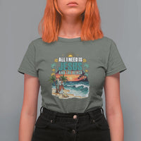 All I Need Is Jesus And The Beach T Shirt For Women Christian Summer Faith Graphic