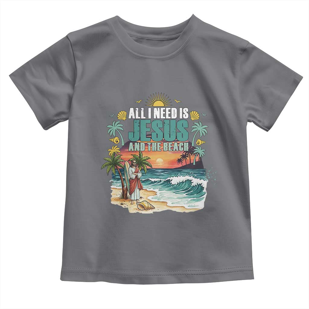 All I Need Is Jesus And The Beach Toddler T Shirt Christian Summer Faith Graphic