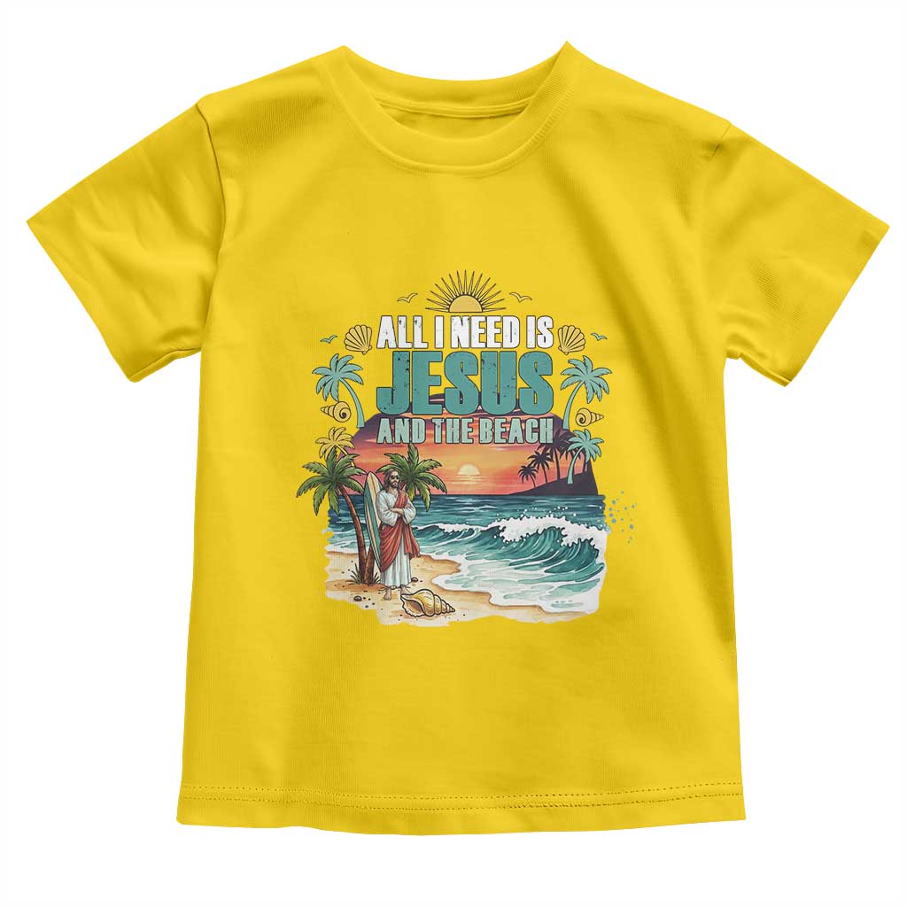 All I Need Is Jesus And The Beach Toddler T Shirt Christian Summer Faith Graphic