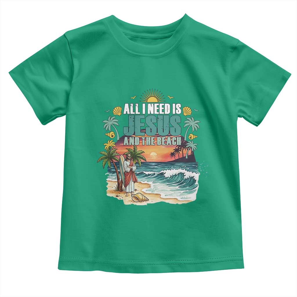 All I Need Is Jesus And The Beach Toddler T Shirt Christian Summer Faith Graphic