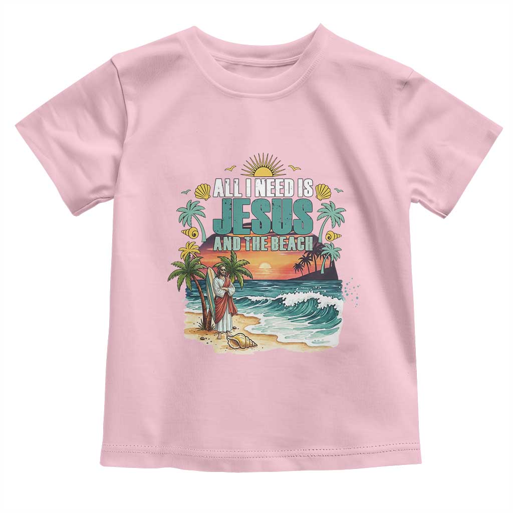 All I Need Is Jesus And The Beach Toddler T Shirt Christian Summer Faith Graphic