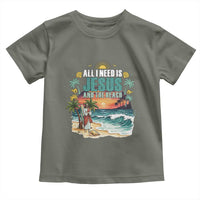 All I Need Is Jesus And The Beach Toddler T Shirt Christian Summer Faith Graphic