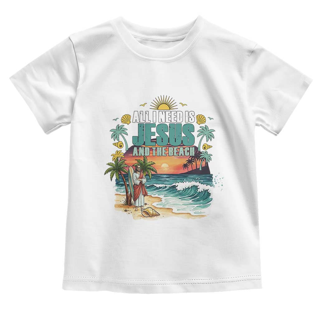 All I Need Is Jesus And The Beach Toddler T Shirt Christian Summer Faith Graphic