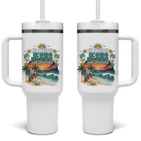 All I Need Is Jesus And The Beach Tumbler With Handle Christian Summer Faith Graphic