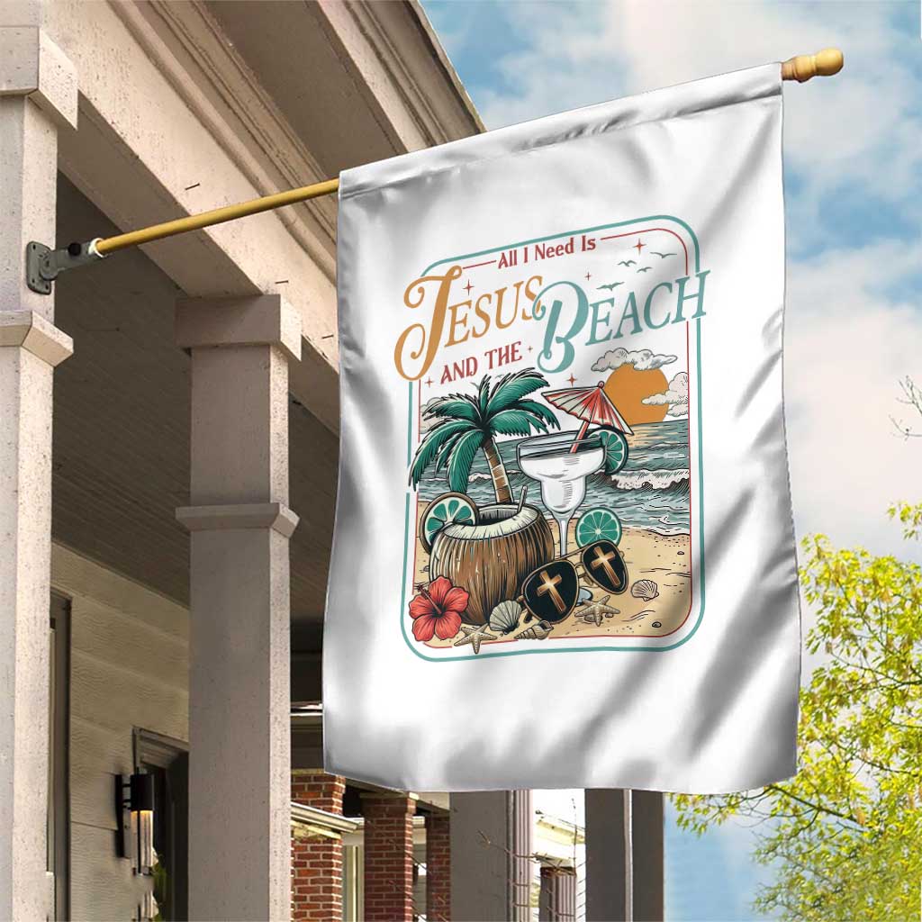 Funny Christian Beach Gift Garden Flag All I Need Is Jesus And The Beach