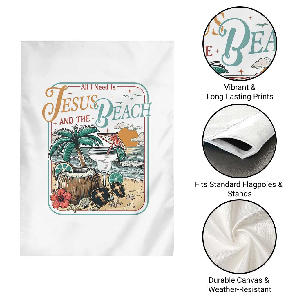 Funny Christian Beach Gift Garden Flag All I Need Is Jesus And The Beach