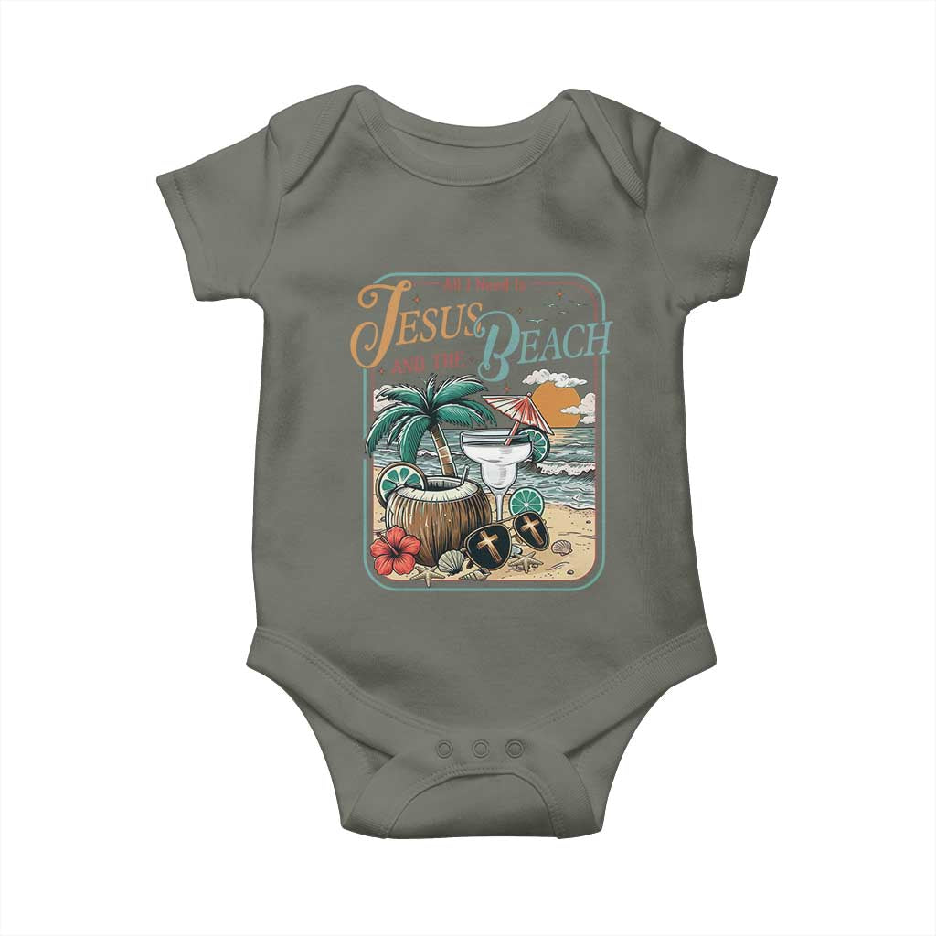 Funny Christian Beach Gift Baby Onesie All I Need Is Jesus And The Beach