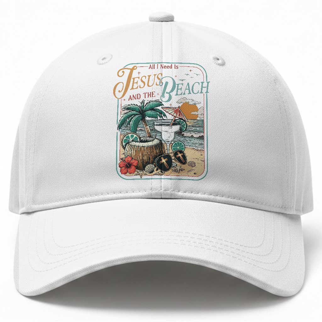 Funny Christian Beach Gift Baseball Cap All I Need Is Jesus And The Beach