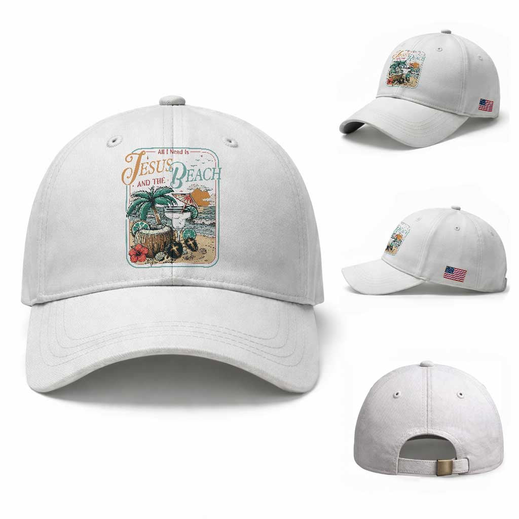 Funny Christian Beach Gift Baseball Cap All I Need Is Jesus And The Beach