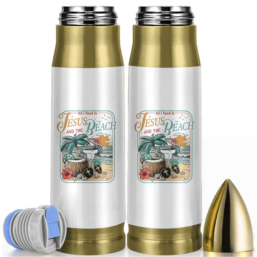 Funny Christian Beach Gift Bullet Tumbler All I Need Is Jesus And The Beach