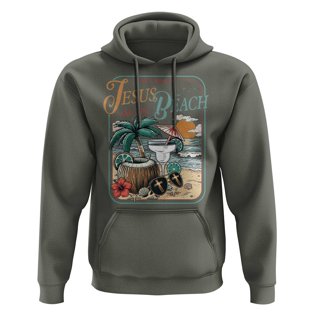 Funny Christian Beach Gift Hoodie All I Need Is Jesus And The Beach