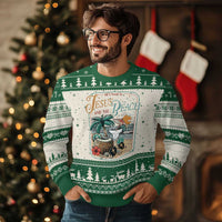 Funny Christian Beach Gift Ugly Christmas Sweater All I Need Is Jesus And The Beach