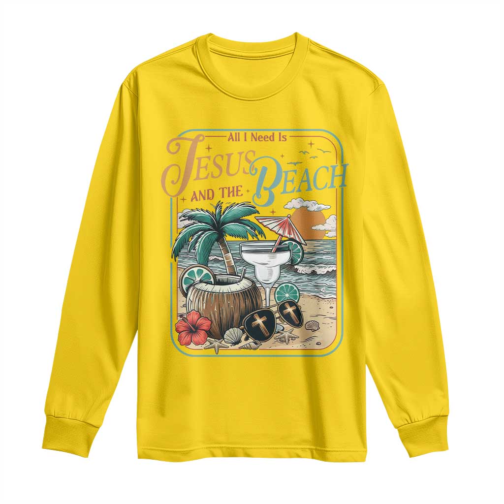 Funny Christian Beach Gift Long Sleeve Shirt All I Need Is Jesus And The Beach