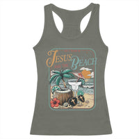 Funny Christian Beach Gift Racerback Tank Top All I Need Is Jesus And The Beach