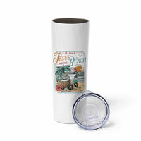 Funny Christian Beach Gift Skinny Tumbler All I Need Is Jesus And The Beach