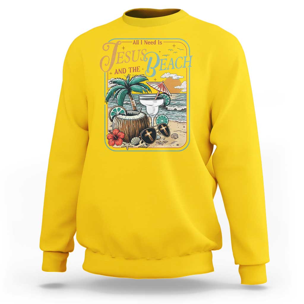 Funny Christian Beach Gift Sweatshirt All I Need Is Jesus And The Beach