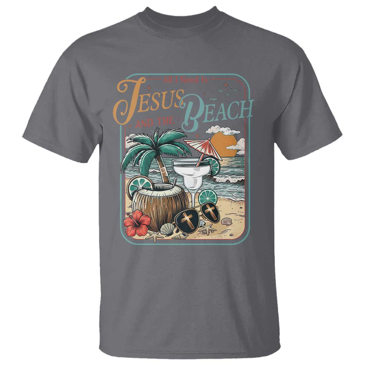 Funny Christian Beach Gift T Shirt All I Need Is Jesus And The Beach